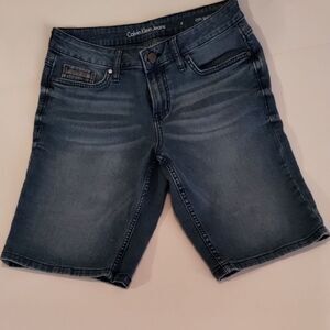 Calvin Klein City Shorts | Blue Denim Bermuda Style | Size 4